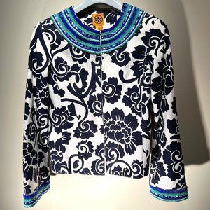 Tory Burch Blazer/Jacket, Embellished, Beaded, Lined, Sz 6, Used; Good Condition